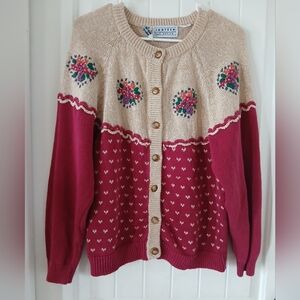 🩷Vintage Hand Embroidered Floral sweater